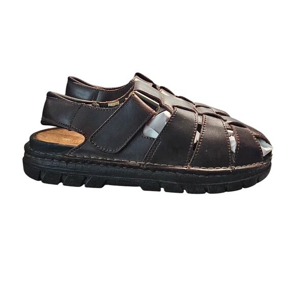 Hunter\'s Bay Leather Collection Men\'s Fisherman\'s Sandals, Brown, Size 11 main image 11
